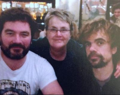 Diane Dinklage with her son Peter Dinklage and Jonathon Dinklage